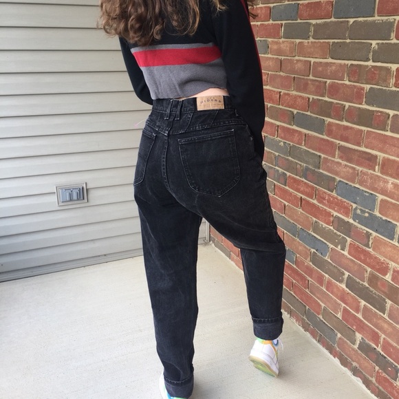 Riders by Lee Denim - VTG Lee Riders High Waist Black Denim Mom Jeans 18